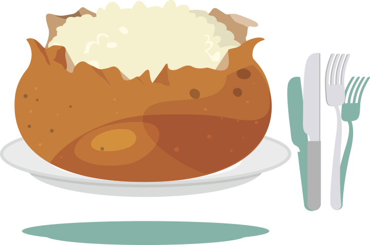 A plain baked Idaho potato
